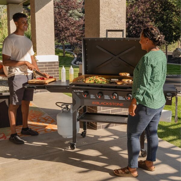 Blackstone 2310 Iron-Forged 36′′ Omnivore Griddle – Premium Powder-Coated Steel with Reinforced Hood, Black Finish