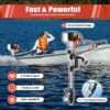 2.3HP 2 Stroke Outboard Motor, 52cc Marine Boat Motor with Air Cooling System, Manual Pull Start for Fishing Boats Water Motor Tools, CDI Ignition System, 3-Blade Propeller, Anti-Vortex Baffle
