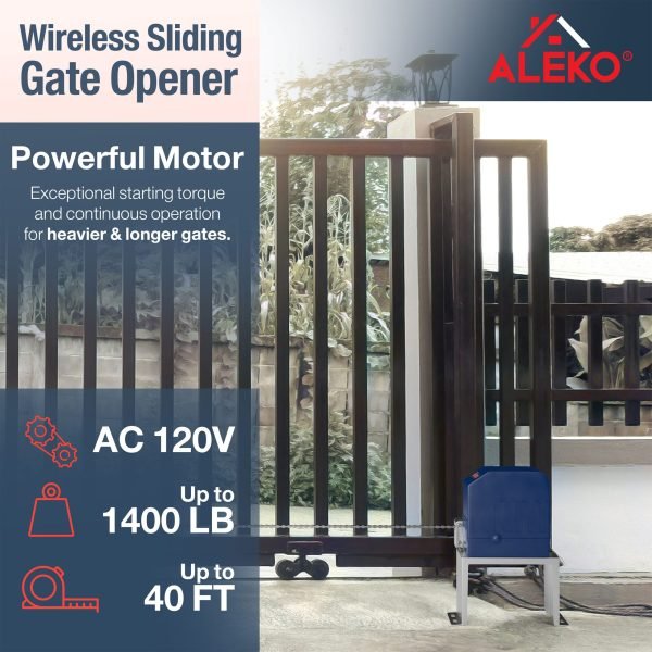 cc5820fd69ce4d718d488354205206af ALEKO 40-ft Slide Universal Battery Driveway Gate Opener Kit (Solar Compatible)