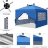GDY 10×10 Pop Up Canopy Tent, Outdoor Canopy Tent, Patio Tent,Commercial Instant Gazebos,4 Sidewalls, Portable Shelter Canopies, with 4 sandbags, Blue.
