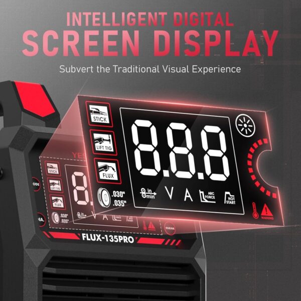 cc7febc2c7b849f1851d95a2d8333259 135Amp MIG Welder,110V Flux Core Welder Flux MIG/Lift TIG/Stick 3-in-1 Large LED Digital Display Welding Machine IGBT Inverter Welder FLUX-135PRO