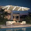 15ft Patio Umbrella with Solar Lights, Large Double Umbrella Outdoor, Rectangle 180”x106” Umbrellas with 156 PCS LED Lights and Crank Handle for Backyard Deck Pool Shade in Black(1.9′′ Pole)