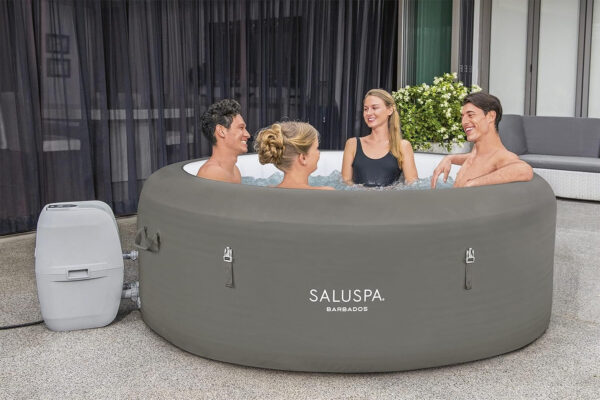 cd30a98d06404514ac3a02e71b4fdade Inflatable Hot Tub Spa (71′′ x 26′′) | Portable Hot Tub with 2 Covers (1 Energy-Efficient Thermal Cover and 1 Standard Cover) | Fits Up to 2-4 Persons | Black