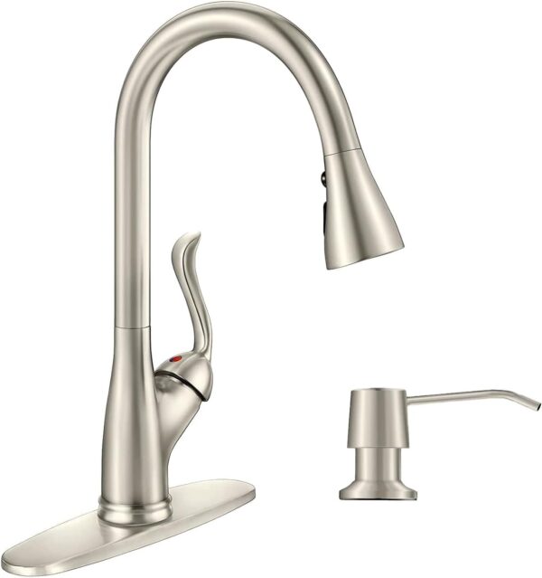 Black Touchless Kitchen Faucet with Soap Dispenser, Motion Sensor Activated Hands-Free Automatic Faucet for Sink with Pull Down Sprayer, Single Handle Smart Faucets for Kitchen Sink