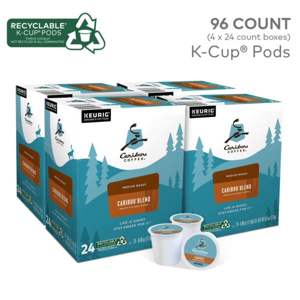 cd89e53c270d43b58bcf03c1aad1ece5 Caribou Coffee Caribou Blend, Single-Serve K-Cup Pods, Medium Roast Coffee, 24 Count (Pack of 4)