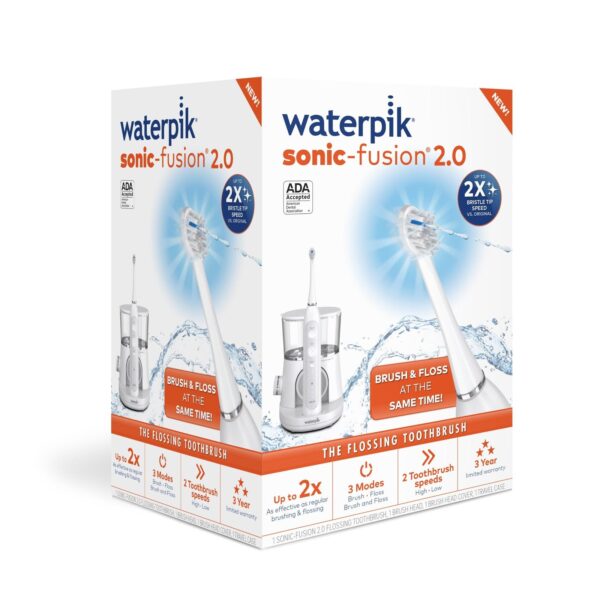 cd8d101d4ba74d819faab5b13d0aed0e Waterpik Sonic-Fusion 2.0 Flossing Toothbrush, Electric Toothbrush Water Flosser Combo, White