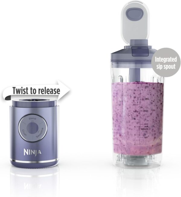 Ninja Blast Max, Portable Blender + Twist & Go, Personal Blender, Ninja Blender, Smoothie, Blend, Ice Crush, 3 Programs, Cordless, 22oz removable Vessel, Dishwasher Safe, Leakproof, Sea Glass, BC251MT