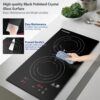 Induction Cooktop 2 Burners, 12 Inch Bulit-in & Countertop Induction Stove with Plug 110V-120V, 9 Power Levels Electric Stove 1800W, Child Lock, Timer, Touch Control for Fast Cooking
