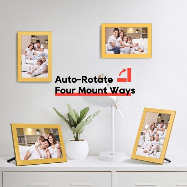 15.6′′ Digital Picture Frame, 64GB 1920 x 1080 IPS Touch Screen Electronic Photo Frame, Pre-Load Photo Gift Mode Without Open Package, Auto-Rotate, Wall/Table Mountable, App Share Photos, Black