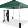 CROWN SHADES 10×10 Pop Up Canopy – Beach Tent with One Push Setup – Easy Outdoor Sun Shade for Events, Parties, Camping – Gazebo with STO-N-Go Cover Bag, Silver Coated Top, White