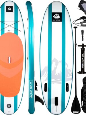 Roc Inflatable Stand Up Paddle Boards with Premium SUP Paddle Board Accessories, Wide Stable Design, Non-Slip Comfort Deck for Youth & Adults