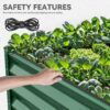 8x4x2ft 2pcs Large Raised Garden Bed Kit, Galvanized Metal Planter Box with Gloves, Ground Nails & Safety Rubber, Outdoor Above Ground Planters for Plants Vegetables Flowers, Green