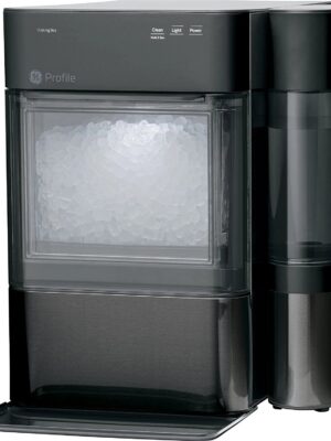 Countertop Nugget Ice Maker | Ice Machine with WiFi Connectivity | Smart Home Kitchen Essentials | Black Stainless