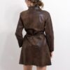 Brown leather trench