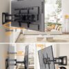 Perlegear UL-Listed Full Motion TV Wall Mount for 42–90 Inch TVs up to 150 lbs, Pre-Assembled TV Mount with Tool-Free Tilt, Swivel, Extension, Max VESA 600 x 400mm, 12′′/16′′/18′′/24′′ Wood Studs, PGLF16