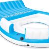 cfcccee4d949436183a4f3c8ec4f43cc 56299EP 145 x 125 x 20 Inch Splash N Chill Inflatable Lake and Pool Relaxation Island Lounger Seat for up to 7 Adults, Blue and White