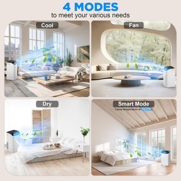 cfd47a50bf2141fd87efc78604d8b786 14000 BTU Portable Air Conditioners with Remote Control, 3-in-1 Free Standing Cooling AC Unit with Fan & Dehumidifier, Cools Room up to 700 sq.ft, Smart/Sleep Mode,3 Speed,Auto Swing,24H Timer