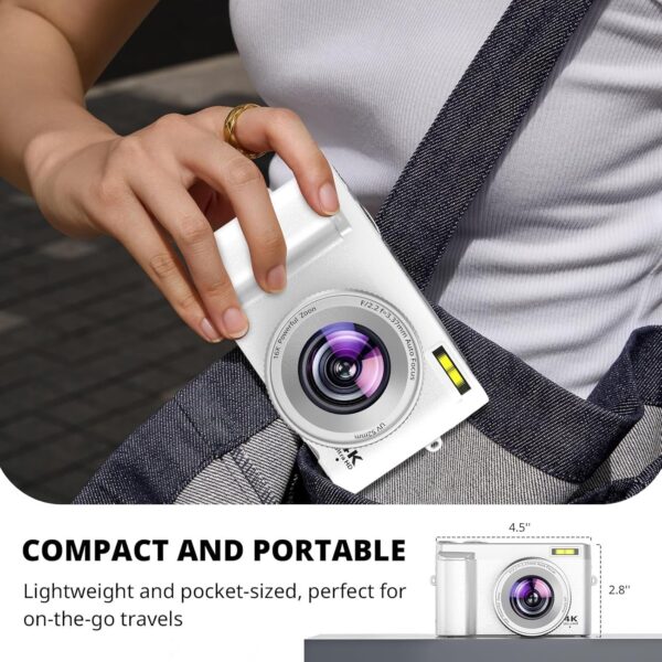 d0168f4f83e345daa2c63e341813407d 4K Digital Camera for Photography Autofocus, 2024 Latest 48MP Vlogging Camera for YouTube with SD Card, 2 Batteries, 3′′ 180°Flip Screen Compact Travel Camera for Teens with 16X Zoom, Anti-Shake,Black