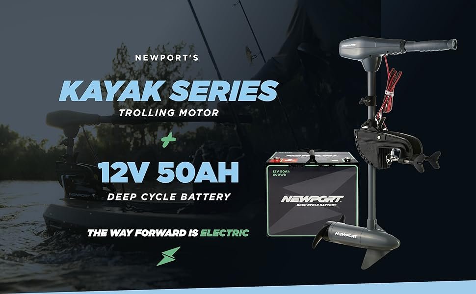 Newport, Trolling Motor, Electric Trolling Motor, Marine Deep Cycle Battery, 12V Battery