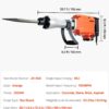 Demolition Jack Hammer, 1350 BPM Concrete Breaker 6pcs Chisels Bit Chipping with Case, 2200W Electric Jackhammer Heavy Duty, Black