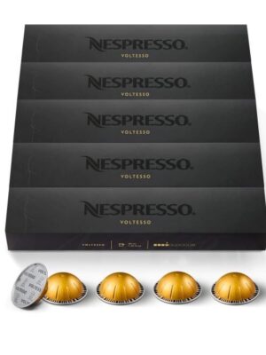 Nespresso Capsules Vertuo, Voltesso, Mild Roast Espresso, 50-Count Espresso Coffee Pods, Brews 1.35oz