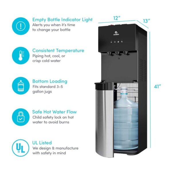 d06658e602d34f5eba16387f2facb1e6 Avalon Bottom Loading Water Cooler Water Dispenser With BioGuard, 3 Temperature Settings