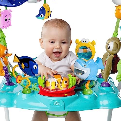 d0a7422c69f1420bb1b17da41e810cb1 Bright Starts Baby Finding Nemo Sea of Activities Baby Activity Center Jumper