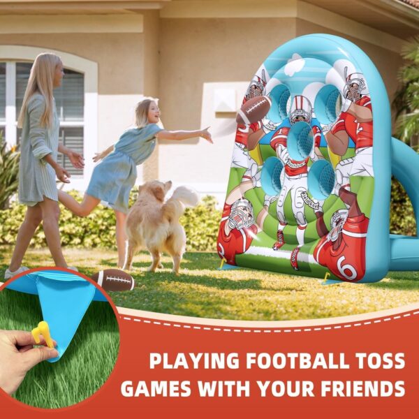 6Ft Football Target Toss Game – Inflatable Football Throwing Target Toy for Kids – Carnival Party Games