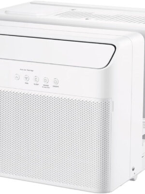 8,000 BTU U-Shaped Smart Inverter Air Conditioner – Cools up to 350 Sq. Ft., Ultra Quiet with Open Window Flexibility, Compatible with Alexa, 35% Energy Savings, Remote Control (Renewed)