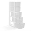 5-Drawer Plastic Storage Unit with Clear Drawers in White (2 Pack)
