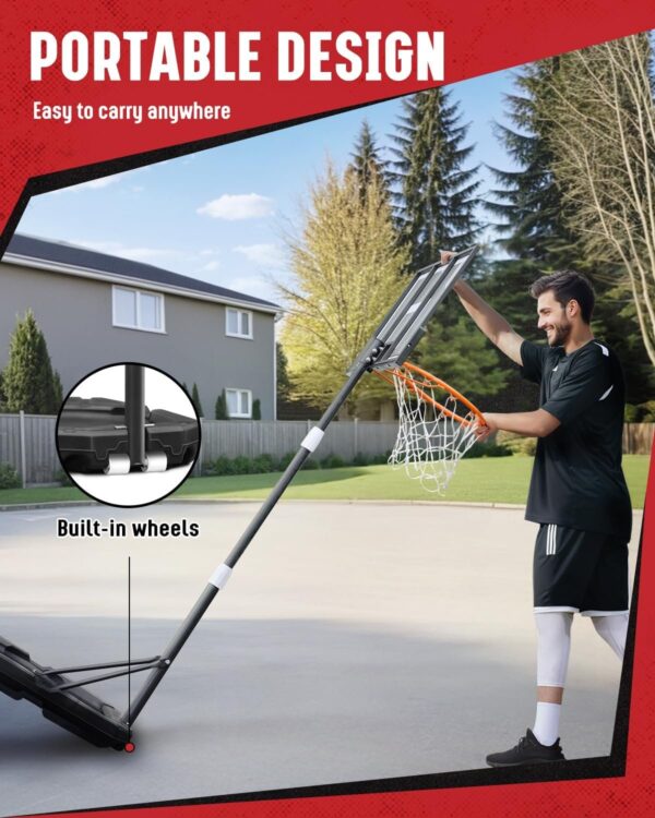Kids Basketball Hoop Outdoor 3.2-7.2ft Adjustable, Portable Basketball Hoop & Goals for Kids/Teens/Youth in Pool/Backyard/Driveway/Indoor, 29 Inch Shatterproof Backboard and Enlarged Base