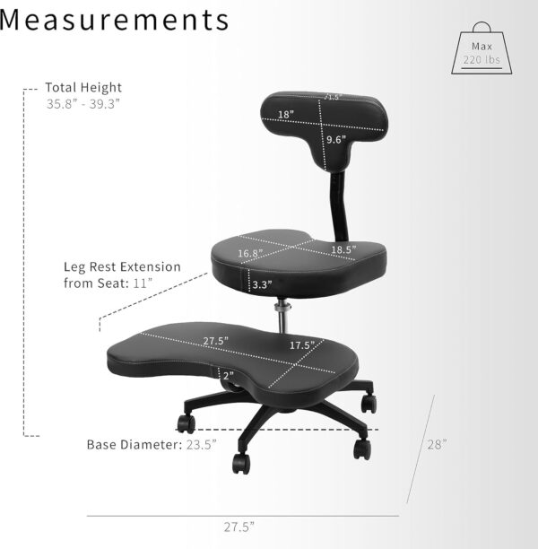 d0f08b6bad1940df812a2e827c2f5f20 VIVO Cross-Legged Office Chair – Adjustable Height Floor Chair with Back Support for Yoga, Meditation, and ADHD (Black, CHAIR-CL02B-R)