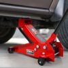 3 Ton Low Profile, Aluminum and Steel Racing Floor Jack with Dual Pistons Quick Lift Pump for Sport Utility Vehicle, Lifting Range 3-15/16′′ min to 18-5/16′′ max, Red