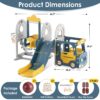 BIERUM 5 in 1 Toddler Slide and Swing Set for Toddlers Age 1-3