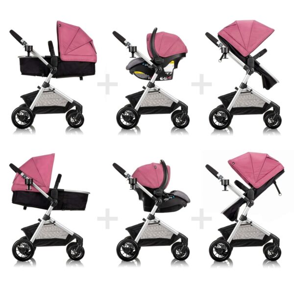 Pivot Modular Travel System with LiteMax Infant Car Seat with Anti-Rebound Bar (Desert Tan)