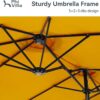 15ft Patio Umbrella Double-Sided Outdoor Market Extra Large Umbrella with Crank, Umbrella Base Included (Dark Red)