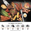 Blackstone 2310 Iron-Forged 36′′ Omnivore Griddle – Premium Powder-Coated Steel with Reinforced Hood, Black Finish