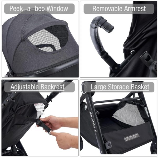 2 in 1 Baby Stroller, Convertible Bassinet Pushchair for Infants and Newborns 0-36 Months