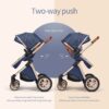 B.Childhood High Landscape Baby Stroller Folding Reversible Seat,Unisex,Blue