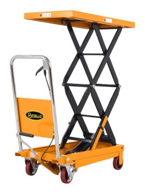 APOLLOLIFT Hydraulic Lift Table Cart – 770 lbs Capacity, 51′′ Max Height, Double Scissor Lift with Safety Guard & 4 Wheels