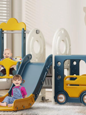 BIERUM 5 in 1 Toddler Slide and Swing Set for Toddlers Age 1-3
