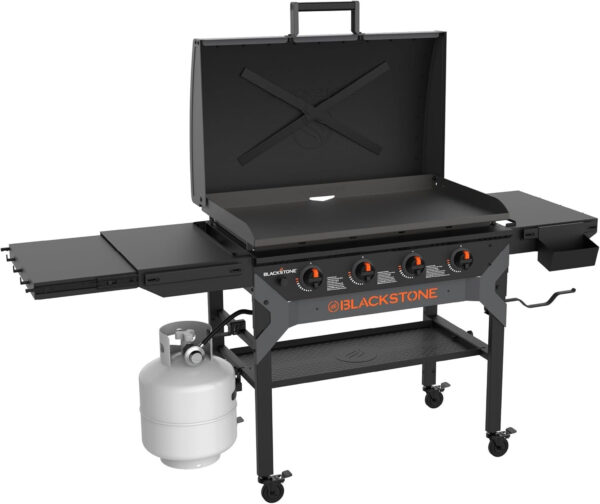 Blackstone 2310 Iron-Forged 36′′ Omnivore Griddle – Premium Powder-Coated Steel with Reinforced Hood, Black Finish