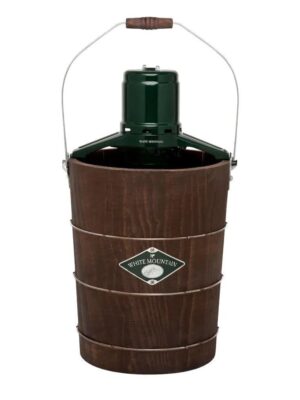 White Mountain 6 Qt. Green and Brown Electric Ice Cream Maker