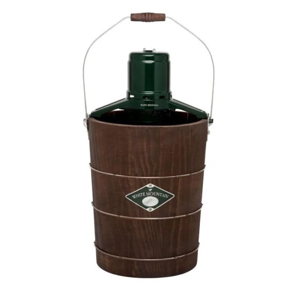 d3988fec2f584377b2a583ce3eef9f5d White Mountain 6 Qt. Green and Brown Electric Ice Cream Maker