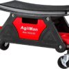 AgiiMan Mechanic Stool – Detailing Garage Rolling Stool with Wheels, Automotive Roller Creeper Seat Chair Repair Tools Tray, 2 Tool Storage Drawers Under Seat, 300 Lbs Capacity