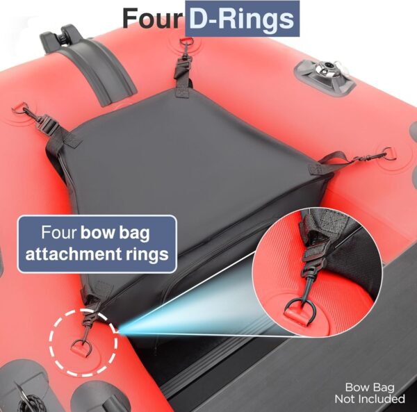 d496c09bab174945b5b38466a2122285 Inflatable Boat | Yacht Dinghy Tender Raft | Multi Person Fishing Boat | Aluminum Floor Oars | Fishing Rod Holders | Heavy-Duty PVC | 2024 Model |