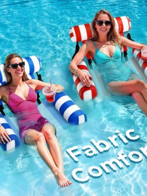 Pool Wave Pool Floats Chairs Adult, 2 Packs Heavy Duty Inflatable Swimming Pool Lounges, Fabric Floating Hammock, Kids Blow Up Pool Noodles, Lake Raft Floaties, Fun Summer Outdoor Water Party Game