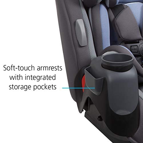 Grow and Go All-in-One Slim Convertible Car Seat, Rear Facing, 5-40 lbs, Forward Facing (30–65 lbs), High Back Booster Seat 40-100 pounds, Aqua Pop