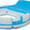 d4e5dad999484779b3f21e4166b7a228 56299EP 145 x 125 x 20 Inch Splash N Chill Inflatable Lake and Pool Relaxation Island Lounger Seat for up to 7 Adults, Blue and White