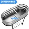 Raised Garden Bed with Legs and Wheels, Self-Watering Planter Box, Wicking Bed, Galvanized Metal Elevated Raised Bed Cart with Drainage Hole and Liner for Indoor Outdoor Gardening